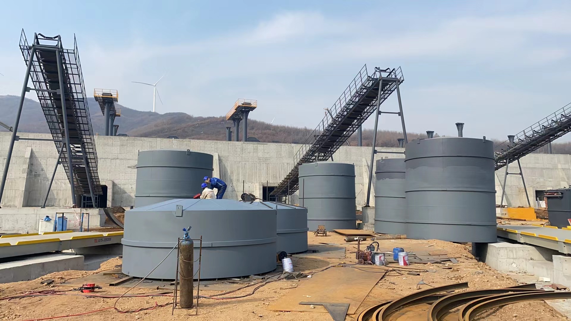 南京骨料钢板仓河南项目大型骨料仓生产线进度